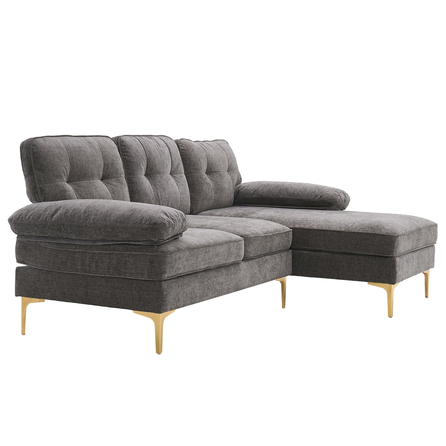Three-Seat Simple And Stylish Indoor Modular Sofa Dark Gray