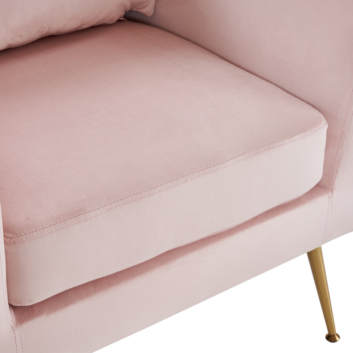 Half Disassembled Single Chair With Gold Feet And Pedals Flannelette Indoor Leisure Chair Pink