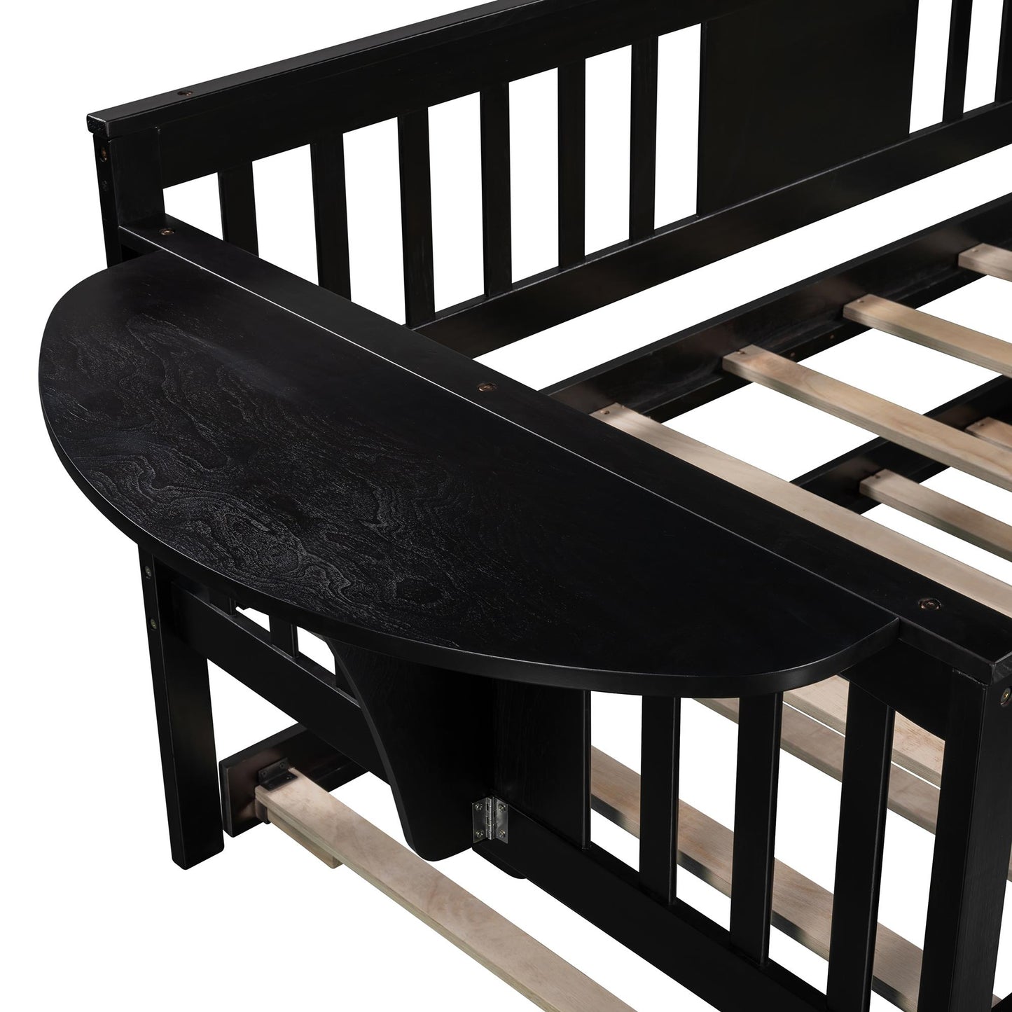 Twin Wooden Daybed with Trundle Bed , Sofa Bed for Bedroom Living Room, Espresso
