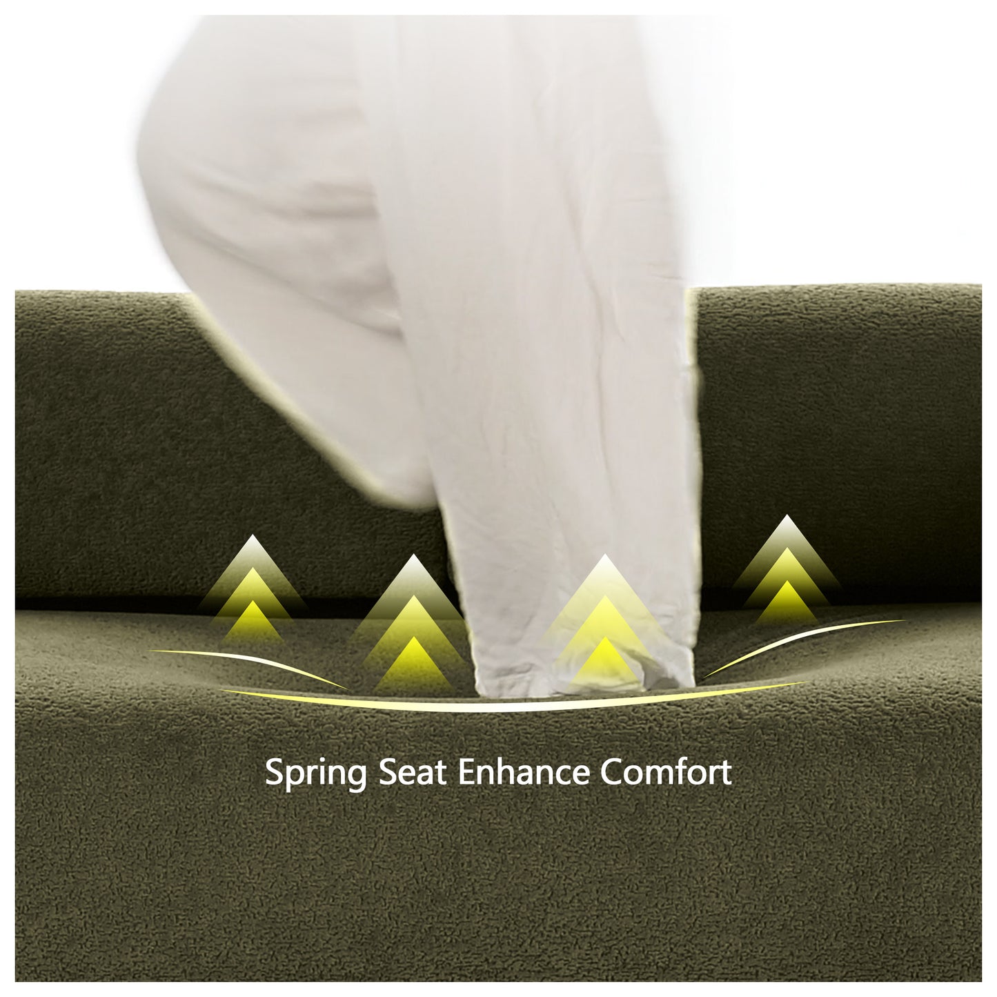 68.5" Modern Lamb Wool Sofa With Decorative Throw Pillows for Small Spaces