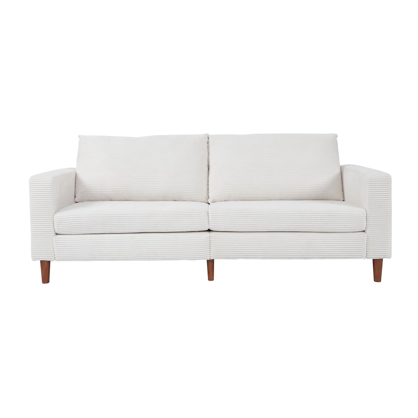 White Corduroy, Modern Style Solid Color Sofa, Multi-Person Sofa, Suitable For Living Room And Office