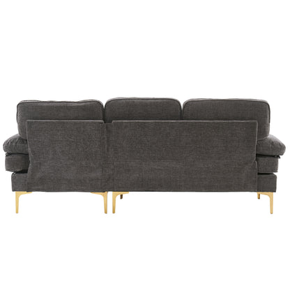 Three-Seat Simple And Stylish Indoor Modular Sofa Dark Gray