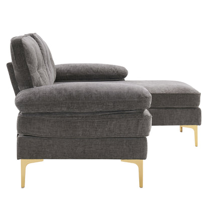 Three-Seat Simple And Stylish Indoor Modular Sofa Dark Gray