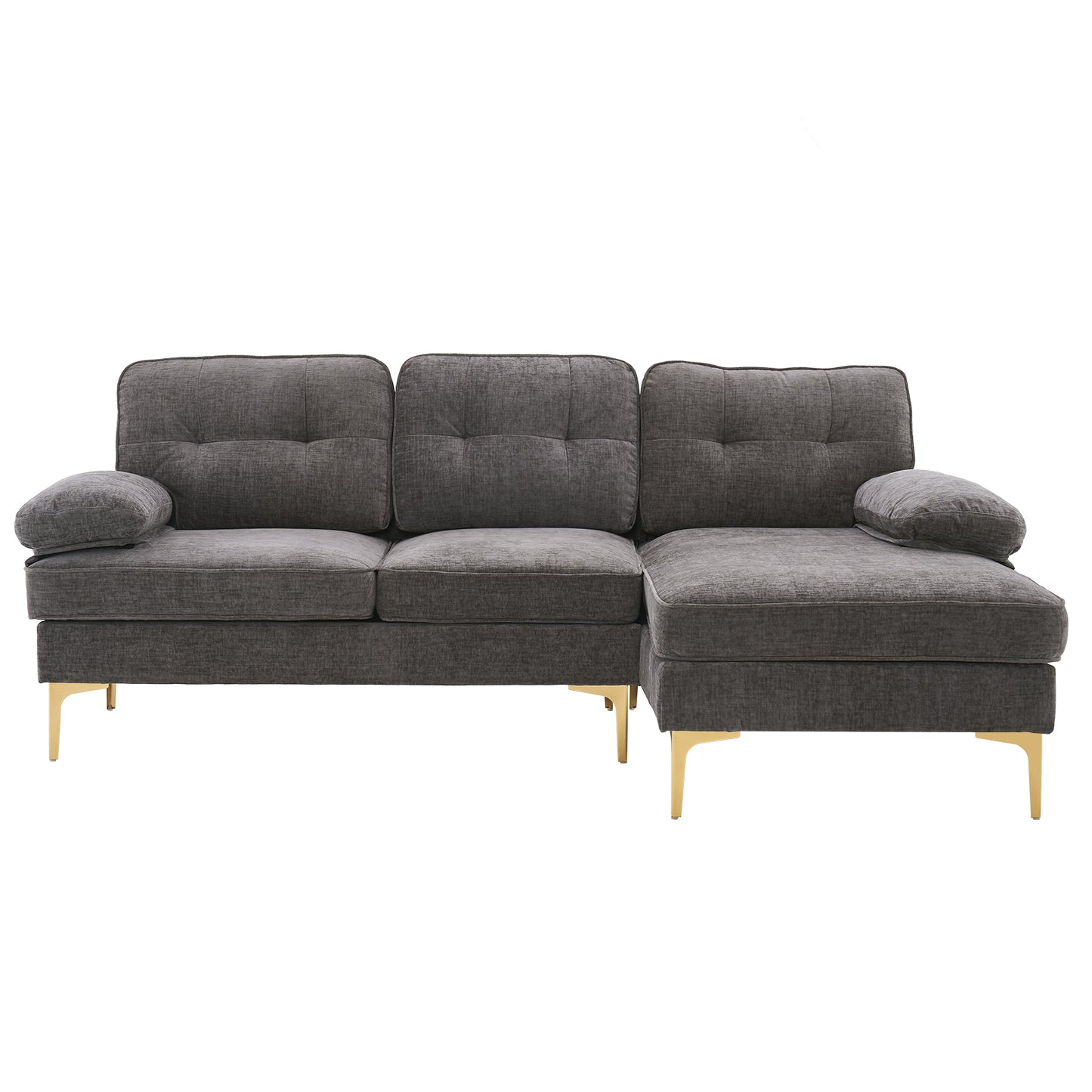 Three-Seat Simple And Stylish Indoor Modular Sofa Dark Gray