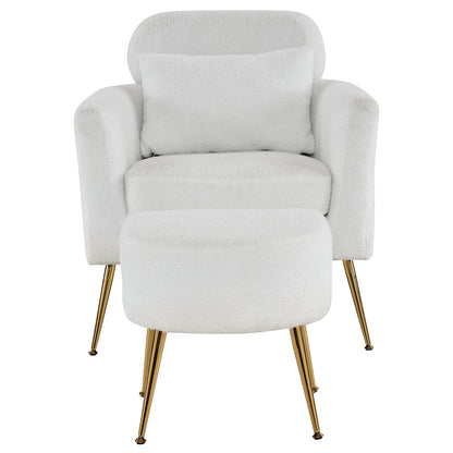 Half Disassembled Single Chair With Gold Feet And Pedals Teddy Velvet Indoor Leisure Chair Beige
