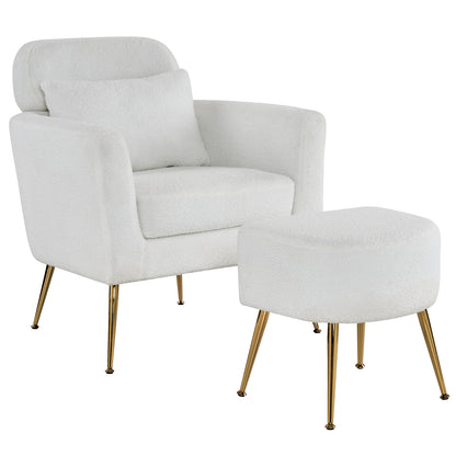 Half Disassembled Single Chair With Gold Feet And Pedals Teddy Velvet Indoor Leisure Chair Beige