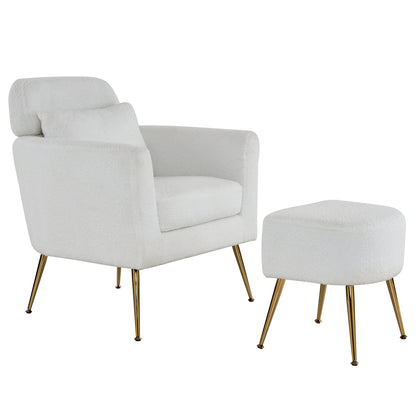 Half Disassembled Single Chair With Gold Feet And Pedals Teddy Velvet Indoor Leisure Chair Beige