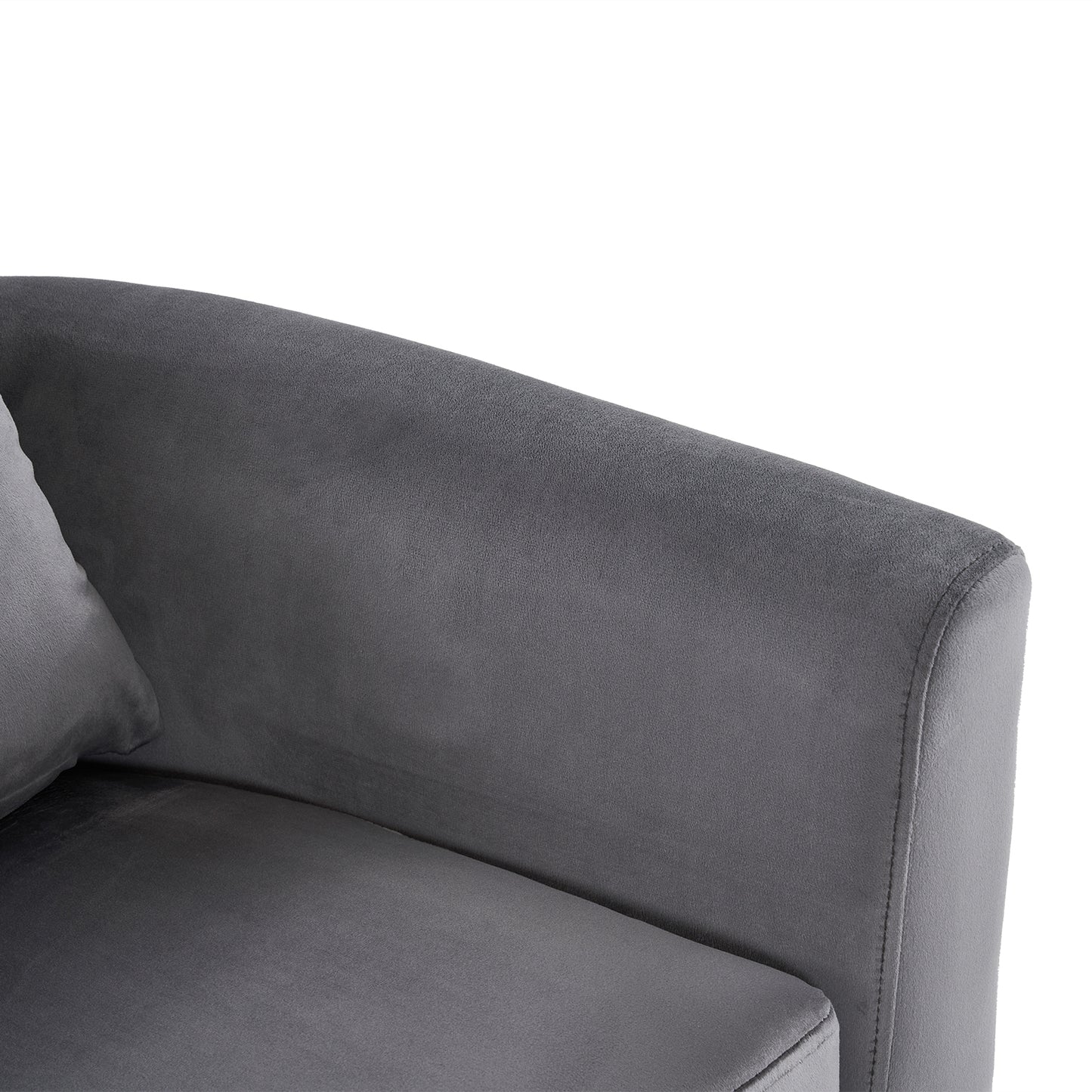 Half Disassembled Single Chair With Gold Feet And Pedals  Flannelette Indoor Leisure Chair Dark Gray