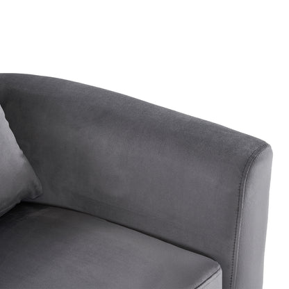 Half Disassembled Single Chair With Gold Feet And Pedals  Flannelette Indoor Leisure Chair Dark Gray