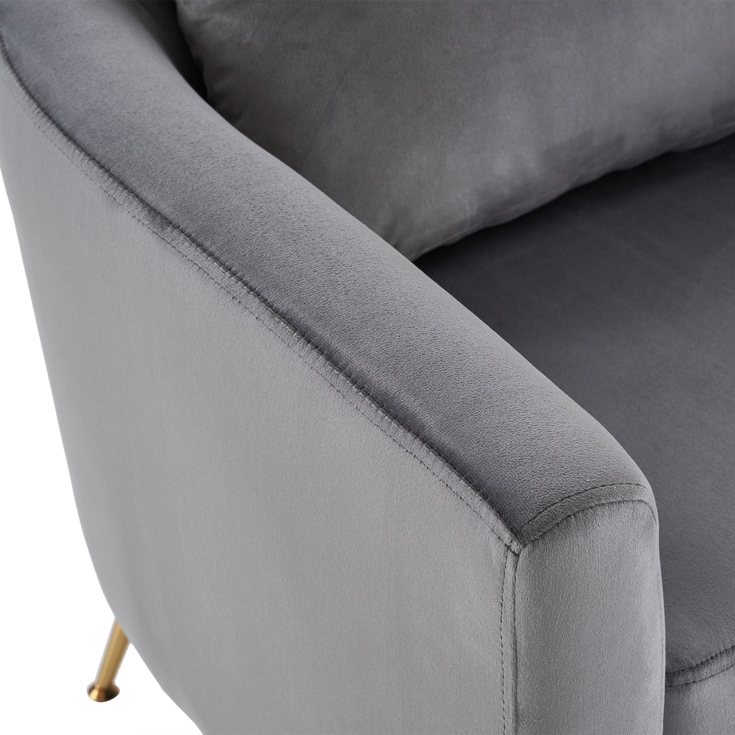 Half Disassembled Single Chair With Gold Feet And Pedals  Flannelette Indoor Leisure Chair Dark Gray