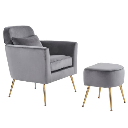 Half Disassembled Single Chair With Gold Feet And Pedals  Flannelette Indoor Leisure Chair Dark Gray