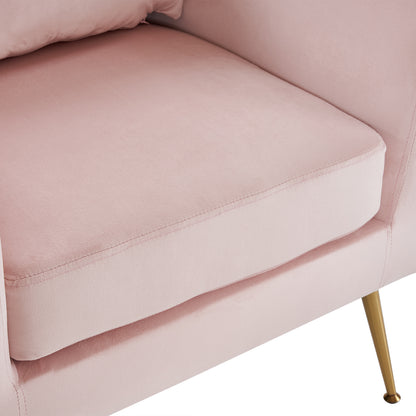 Half Disassembled Single Chair With Gold Feet And Pedals  Flannelette Indoor Leisure Chair Pink