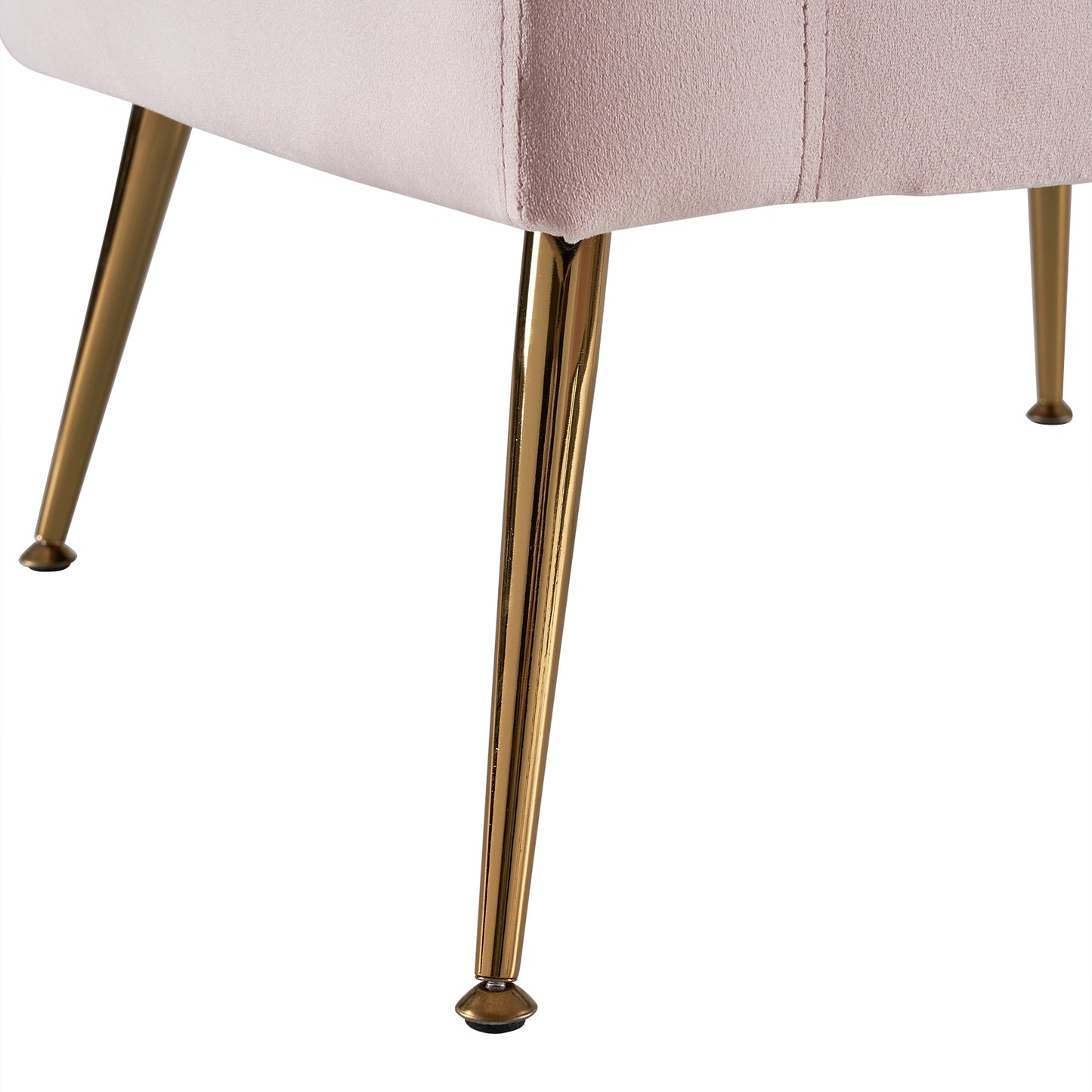 Half Disassembled Single Chair With Gold Feet And Pedals  Flannelette Indoor Leisure Chair Pink