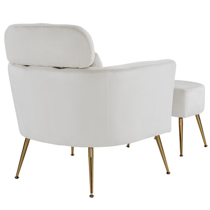 Half Disassembled Single Chair With Gold Feet And Pedals  Flannelette Indoor Leisure Chair Beige