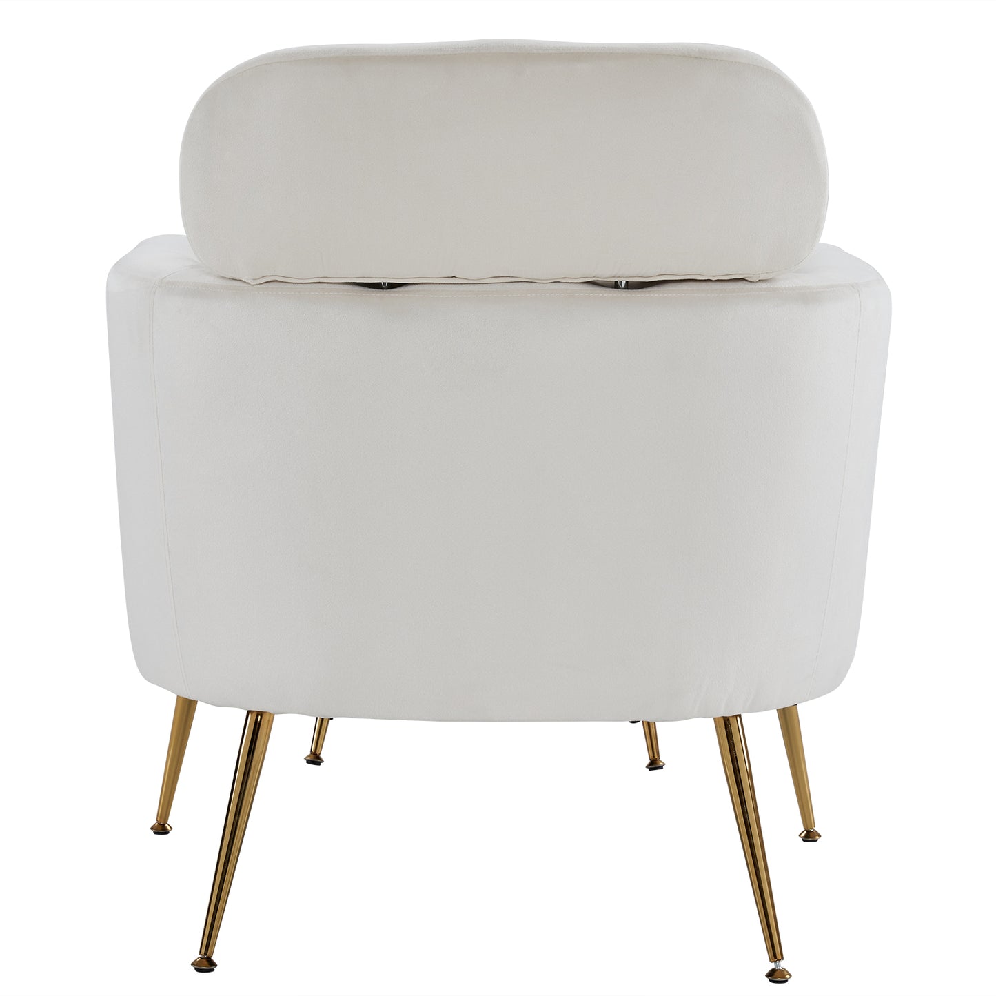 Half Disassembled Single Chair With Gold Feet And Pedals  Flannelette Indoor Leisure Chair Beige