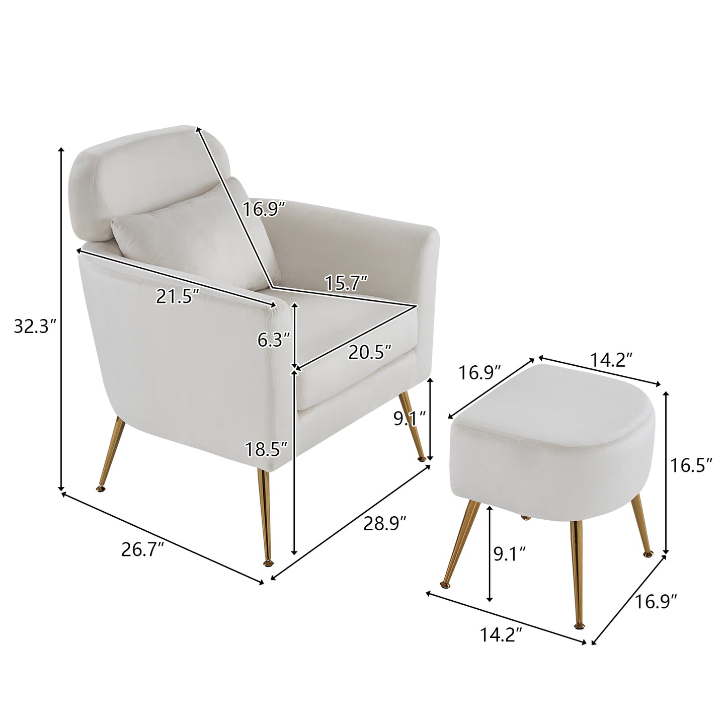Half Disassembled Single Chair With Gold Feet And Pedals  Flannelette Indoor Leisure Chair Beige