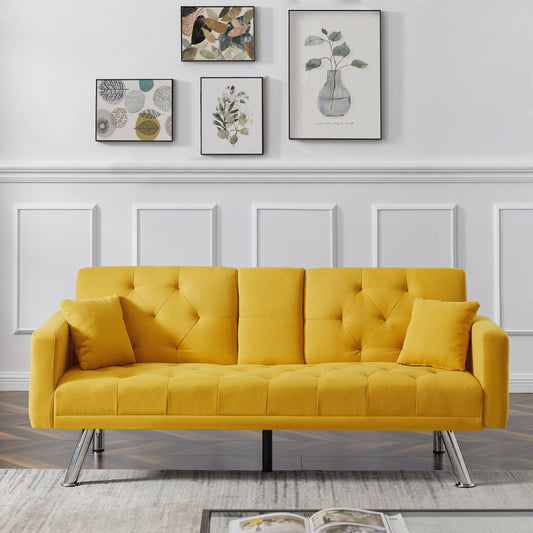 Multi-functional linen sofa bed-Beige