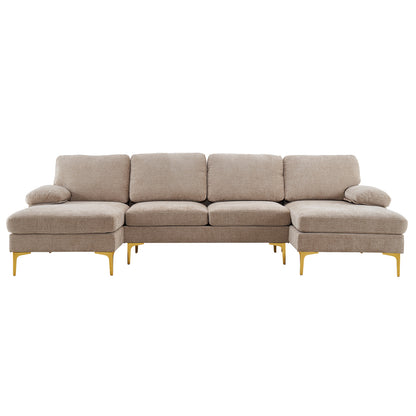 U-Shaped 4-Seat Indoor Modular Sofa Camel--Same type:57251652
