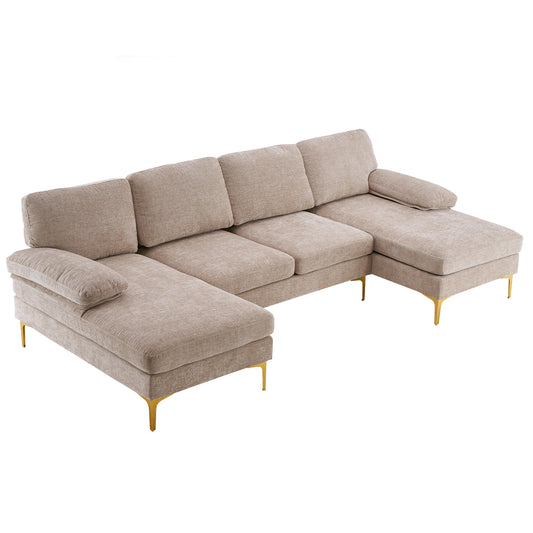 U-Shaped 4-Seat Indoor Modular Sofa Camel--Same type:57251652