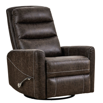 Swivel Glider Rocker Recliner Chair for Nursery,Manual Swivel Rocking Recliner,Mordern Home Theater Seating Soft  Reclining Chairs for Living Room,Brown