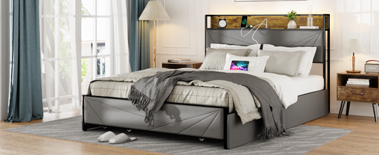 queen bed frame with storage