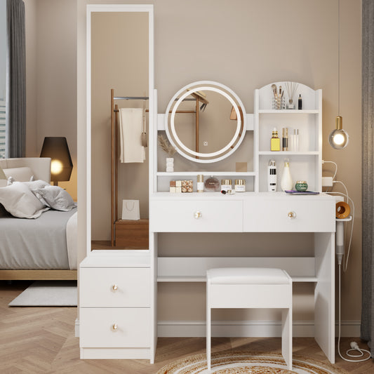 Full body mirror cabinet with 17 inch LED touch control mirror