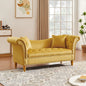 Velvet Sofa Stool with 2 Pillows in Beige, With Storage Space, Suitable for Living Room And Lounge