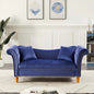 Velvet Sofa Stool with 2 Pillows in Beige, With Storage Space, Suitable for Living Room And Lounge