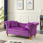 Velvet Sofa Stool with 2 Pillows in Beige, With Storage Space, Suitable for Living Room And Lounge