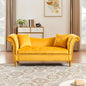 Velvet Sofa Stool with 2 Pillows in Beige, With Storage Space, Suitable for Living Room And Lounge