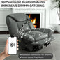 Oversized Power Recliner Chair,270°Swivel Glider Recliner for Nursery, Electric Recliner Sofa with Voice Control, Smart Rocker Chair with Phone Holder, Living Room (Dark Gray)