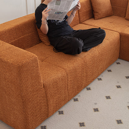 105.5" Modular L-Shaped Sectional Floor Couch, Deep Seat Tufted Comfy Sofa set with Chaise for Living Room