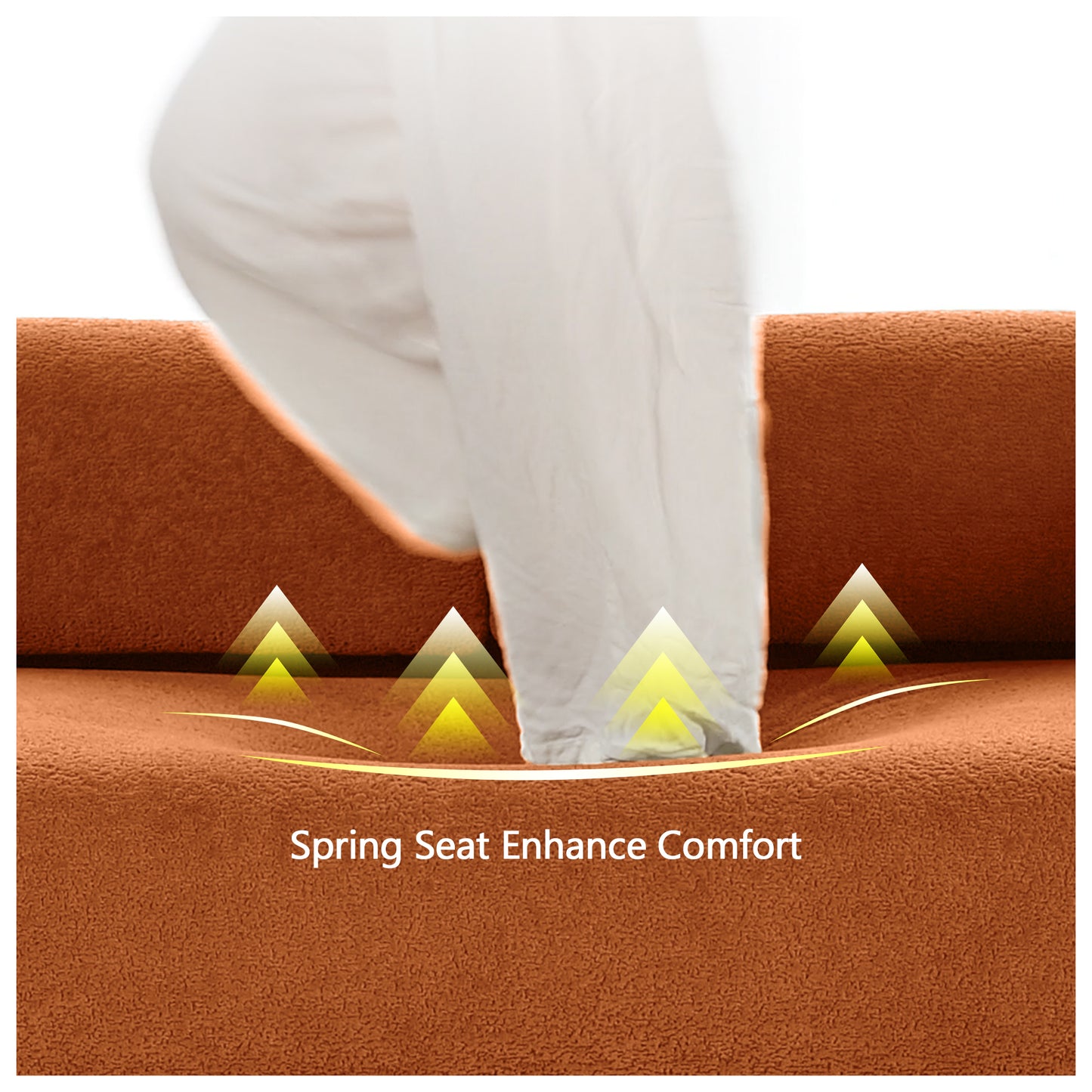 68.5" Modern Lamb Wool Sofa With Decorative Throw Pillows for Small Spaces