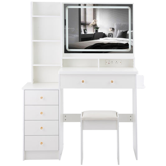 41 inch large bedside cabinet vanity table with LED touch mirror