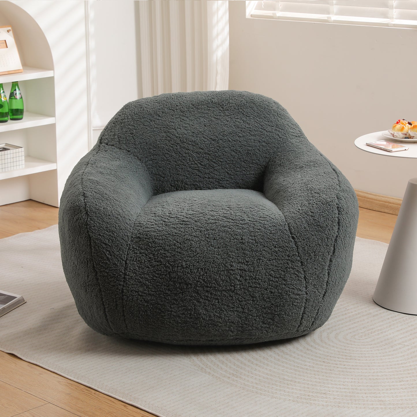 Bean Bag Chair ,Bean Bag Sofa for Adults Comfy Beanbag Giant Bean Bag Chair with Spacious Design Bean Bag Couch with Armrest Large Bean Bag Chair with Memory Foam Filler for Living Room Bedroom