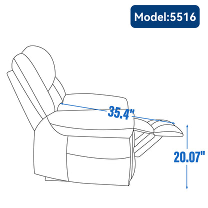 Dual Motor Infinite Position Up to 350 LBS Electric Medium size Leatheraire Grey Power Lift Recliner Chair with 8-Point Vibration Massage and Lumbar Heating