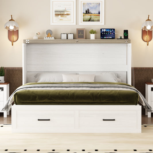farmhouse murphy cabinet bed