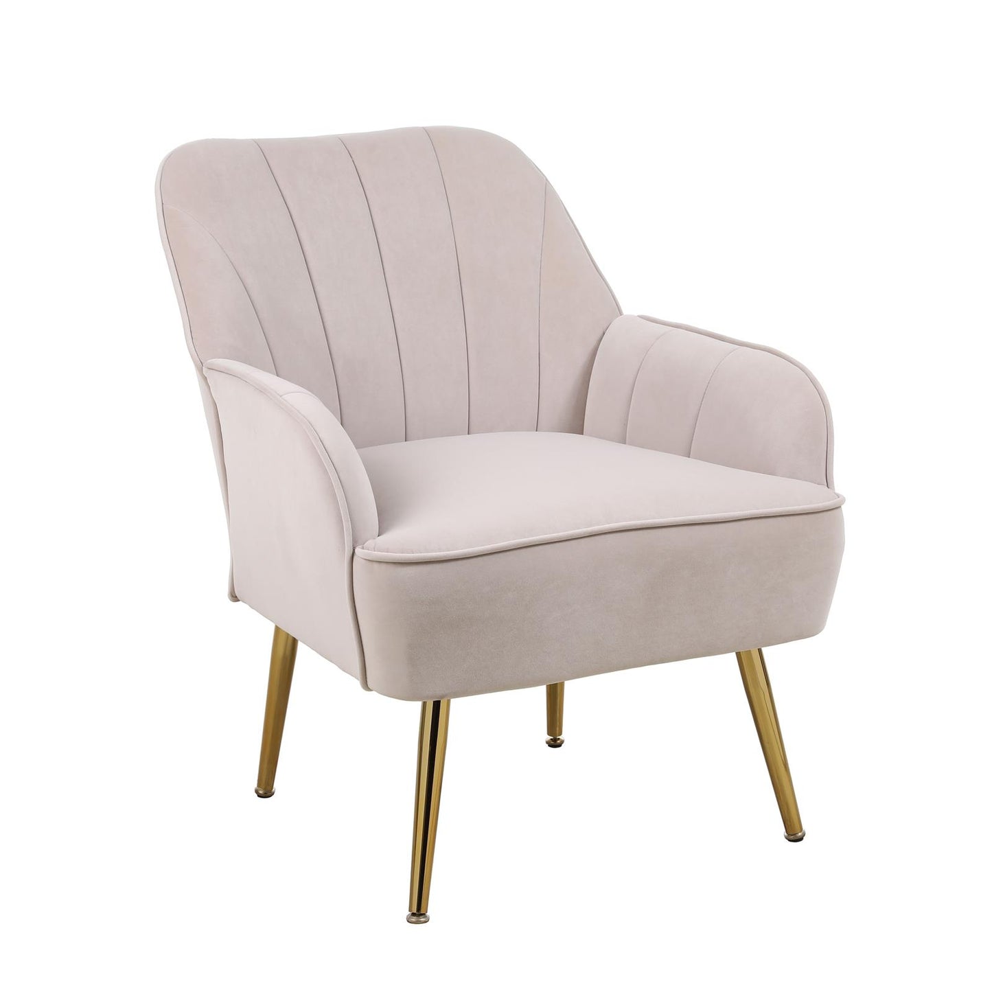 Modern Mid Century Chair velvet  Sherpa Armchair for Living Room Bedroom Office Easy Assemble(BEIGE)