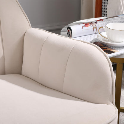 Modern Mid Century Chair velvet  Sherpa Armchair for Living Room Bedroom Office Easy Assemble(BEIGE)