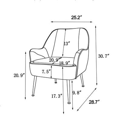 Modern Mid Century Chair velvet  Sherpa Armchair for Living Room Bedroom Office Easy Assemble(BEIGE)